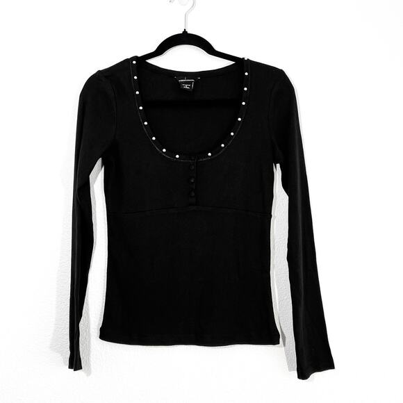 VTG Moda International Top Womens S Henley Babydoll Y2K Whimsigoth Fairy Grunge - Picture 2 of 6